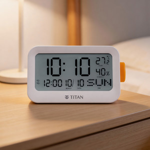 Titan Digital White Clock