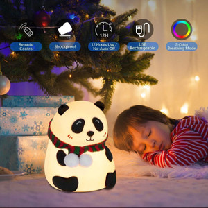 FINARO CUTE Panda Night Light for Kids,Nursery 7-Color Changing Lamp  - 6 inch
