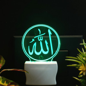 Allah Rgb Red Robin ALLAH 3D Acrylic Illusion RGB 7 Colour Changing LED Plug n ...