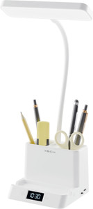 xech Rechargeable Table Lamp with Digital Clock Pen Stand 3 Color tone Desky Digital Study Lamp