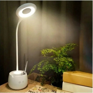 FIRSTLIKE Long Arm Study Desk Light with 3 Shades Touch Control Light Advanced Pen and Mobile Holder Design Table Lamp