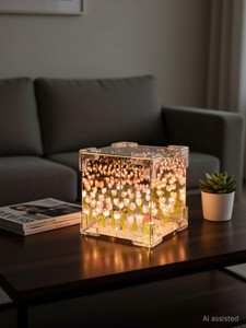 BHAJANSHREE Cube Tulip Night Lamp Night Lamp