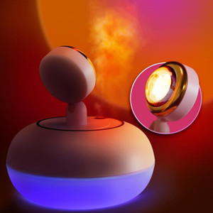 CITYCART 2in1 Lamp Humidifier USB Charging Fogger Decoration Sunset Projector Portable Room Air Purifier