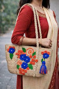 Bengal Handicrafts & Handlooms Brown Hand-held Bag Jute Hand Bag for Women