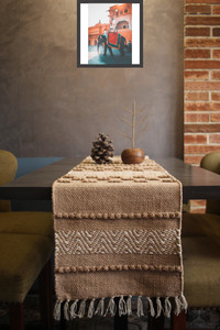 POSHREYA Brown 182.88 cm Table Runner