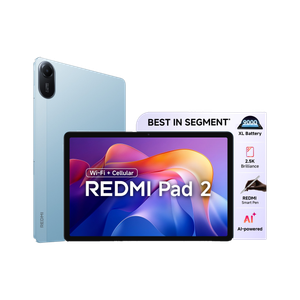 REDMI Pad 2 8 GB RAM 256 GB ROM 11.0 inch with Wi-Fi+4G Gaming MediaTek Helio G100-Ultra processor Tablet (Sky Blue)