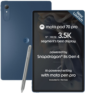 MOTOROLA Pad 70 Pro In box Moto active sylus 8 GB RAM 256 GB ROM 13 inch with Wi-Fi Only Gaming Tablet (PANTONE Titan)