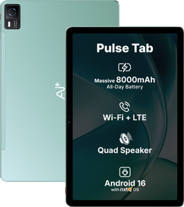 Ai+ PulseTab 6 GB RAM 128 GB ROM 10.95 inch with Wi-Fi+4G Gaming MediaTek Helio G88 Octa Core Tablet (Lightest Sky)