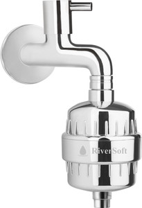 RiverSoft SF-15 tap filter for hard water| Water Softener for Bathroom (Chrome) Tap Mount Water Filter