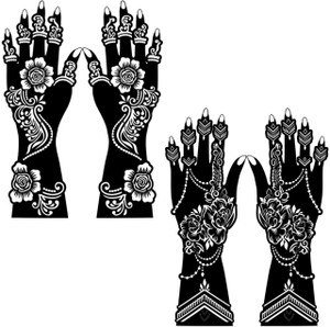 JMC Unique Mehndi Sticker Set of 4 Pes|Henna Stencil for Women, Girls model no 74-73 Temporary Tattoo Kit