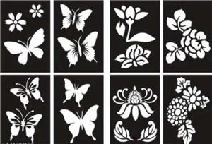 PYASI Floral Mehndi Stencil Set for Professional Henna Designs