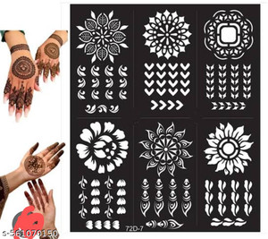 ARSRA tatoo Sticker for Hands & Feet – Reusable Henna Design Stencils for Women,girls