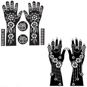 Skyble Mehandi Stencil For Female hands bridal, Mehendi Design Sticker Stencil