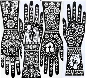 PYASI Floral Mehndi Stencil Set for Professional Henna Designs.