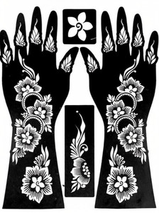 PYASI Floral Mehndi Stencil Set for Professional Henna Designs