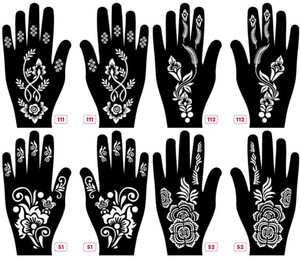 KICKWIX Set of 8 Henna Tattoo Stencil | Mehandi Stencils For Women, Girls & Kids