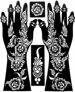 PYASI Classic Floral Mehndi Stencil Set for Easy Application
