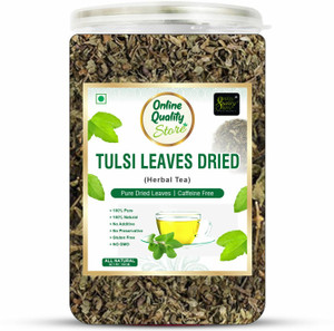 Online Quality Store Tulsi Tea -100g | Tulsi Dried Leaves Herbal Green Tea| Tulsi Tea | Herbal Tea Plastic Bottle