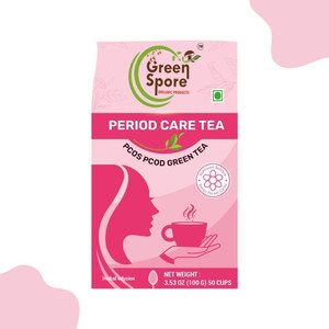 Green Spore Period Care Tea Hormonal Balance and Better Period Cycle Cardamom, Garcinia, Cinnamon, Ashwagandha Green Tea Pouch