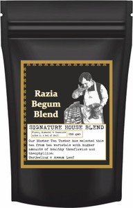 SANCHA Razia Begum House Blend Tea, Darjeeling Long Leaf & Assam Long Leaf Tea Blend, Full Bodied, Floral Aroma in a Standup Ziplock Pouch (125 Cups+) Unflavoured Black Tea Pouch