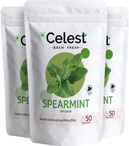 Celest Spearmint Tea - 50 Teabags (Pack of 3) | Supports Hormones, PCOS & Weight Loss | Herbal Tea Pouch