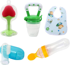 Smiley mia Baby combo set for teething, feeding & Soothing product for daily need  - Silicone