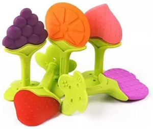 NXGTYA Fruit Shape Silicone Teethers Soft Stick Chews Nibbler for Baby Dental Care Teether