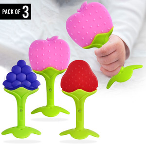 DaKos Fruits Shape Teethers for Baby, Baby Chew Toys & Mittens Teether