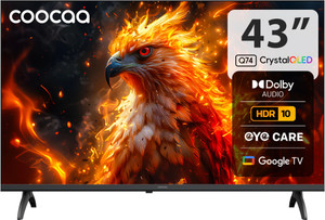 Coocaa 108 cm (43 inch) QLED Full HD Smart Google TV 2025 Edition with Dolby Audio| Narrow Frame Design| Wide Colour Gamut| HDR10 & HLG| Eye Care Technology| Google Assistant