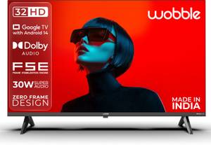 Wobble K Series 80 cm (32 inch) HD Ready LED Smart Google TV 2025 Edition with FSE HDR10| 30W Dolby Audio |Zero-Frame Design WB32HDAGU2841D25