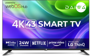 Daiwa 109 cm (43 inch) Ultra HD (4K) LED Smart WebOS TV with Bezelless design, ThinQ and Dolby Audio