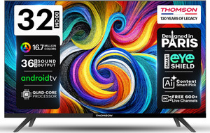 Thomson 9A Series 80 cm (32 inch) HD Ready LED Smart Android TV with 2 Speakers 36 Watts Sound Output Quad-Core Processor Smart Shield Eye Free 600+ Live Channel Bezel Less Display
