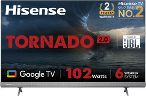 Hisense Tornado 139 cm (55 inch) Ultra HD (4K) LED Smart Google TV with 102W 6 Speakers, Dolby Vision and Atmos