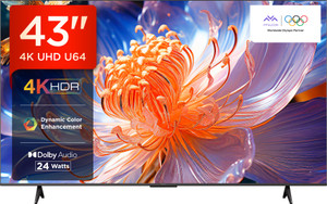 iFFALCON by TCL U64 108 cm (43 inch) Ultra HD (4K) LED Smart Google TV with 24W Audio, HDR10