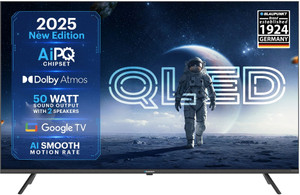 Blaupunkt Quantum Dot 126 cm (50 inch) QLED Ultra HD (4K) Smart Google TV 2025 Edition with Dolby Atmos | 50 Watts Sound Output |AI PQ Chipset | AI Smooth Motion Rate | HDR 10 with WCG | Google Assistant