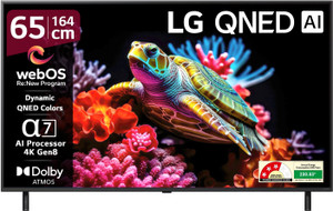 LG AI TV QNED 8AA 164 cm (65 inch) Ultra HD (4K) QNED Smart WebOS TV 2025 Edition with Alpha7 AI Processor 4K Gen8 | Dynamic QNED Color | AI Brightness Control | 4K Expression Enhancer | NEW AI Magic Remote | AI Search with MS Copilot | AI Sound Pro (9.1.2 ch) | Dolby Atmos | Chromecast Built-in