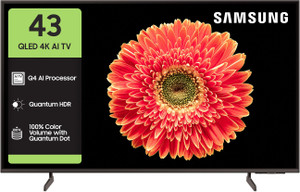 Samsung 108 cm (43 inch) QLED Ultra HD (4K) Smart Tizen TV 2025 Edition with Vision AI |100% Color Volume with Quantum Dot | Real QLED with Quantum Dot Sheet | Quantum HDR | PANTONE Validated | 4K Upscaling | Samsung Knox Security | 100+ Free Channels