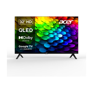 Acer V PRO Series 80.01 cm (32 inch) QLED HD Ready Smart Google TV with Android 14 (Black) | 16GB Storage | 30W Dolby Audio