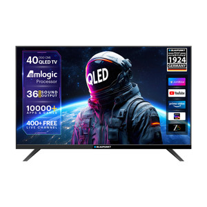 Blaupunkt Sigma QLED 100 cm (40 inch) Full HD LED Smart Linux TV with 36 W Surround Sound 400 Nits Brightness Wide View Angle Vivid Colour Bezel-Less Design Web Browser Sports Mode
