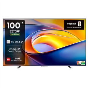 TOSHIBA 253 cm (100 inch) QLED Ultra HD (4K) Smart VIDAA TV with 2.1CH REGZA powerful Sound, 144Hz Native Panel | Hands-free Voice Control