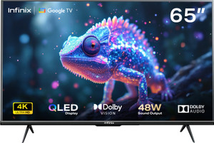 Infinix 65GU2Q 165 cm (65 inch) QLED Ultra HD (4K) Smart Google TV 2025 Edition with Netflix|Youtube|Prime Video|Zee5|SonyLIV|MX Player