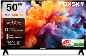 Foxsky 127 cm (50 inch) Ultra HD (4K) Mini LED Smart WebOS TV 2026 Edition with 2.1CH Audio System Tuned by 40W, Native 144 Refresh Rate, Dolby Vision Atmos
