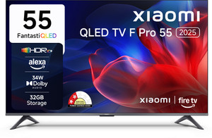 XIAOMI F Pro 138 cm (55 inch) QLED Ultra HD (4K) Smart Fire TV 2025 Edition with 34W Box Speakers | Dolby Surround Sound| 32GB Storage | Filmmaker Mode| Alexa