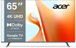 Acer G plus Series 164 CM (65 inch) Ultra HD (4K) LED Smart Google TV with (black) 2024 Model