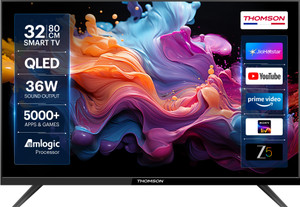 Thomson Alpha QLED 80 cm (32 inch) QLED HD Ready Smart Linux TV 2025 Edition with 36W Sound Output | Web Browser | Sports Mode | Bezel - Less Design