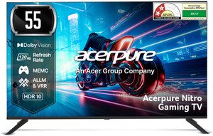 acerpure Nitro 139 cm (55 inch) QLED Ultra HD (4K) Smart Google TV 2025 Edition with 120 Hz GTV 5.0 |Android 14 |Dolby Vision & Dolby Atmos|50W Sound|Tuner|Wi-Fi Direct|ALLM |VRR|MEMC|Karaoke|AI|Gaming |Wall Mount