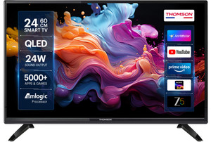 Thomson Alpha QLED 60 cm (24 inch) QLED HD Ready Smart Linux TV 2025 Edition with 24W Sound Output | Web Browser | Sports Mode | Bezel Design