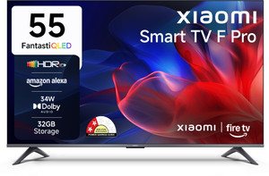 XIAOMI F Pro 138 cm (55 inch) QLED Ultra HD (4K) Smart Fire TV 2025 Edition with 34W Box Speakers | Dolby Surround Sound| 32GB Storage | Filmmaker Mode| Alexa | Mi TV