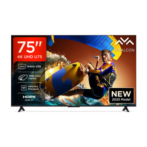 iFFALCON U75 189 cm (75 inch) Ultra HD (4K) LED Smart Google TV with 144 Hz VRR | Wide Color Gamut | AiPQ Pro Processor | 30 W Dolby Vision- Atmos | 3 GB RAM | 32 GB ROM