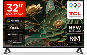 TCL V4C 80.04 cm (32 inch) QLED HD Ready Smart Google TV with 100% Color Volume Plus | 16W Dolby Audio | Google Assitant | Chromecast built-in | Slim Design